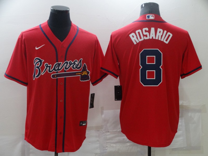 2021 Men Atlanta Braves #8 Rosario red Nike MLB Jersey
